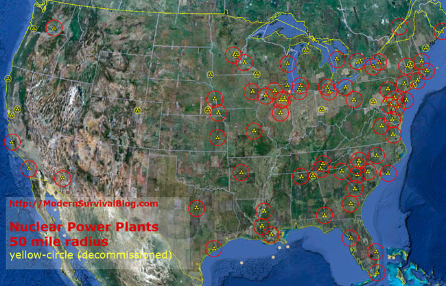 Nuclear Power Plant Meltdown - 50 Mile Radius