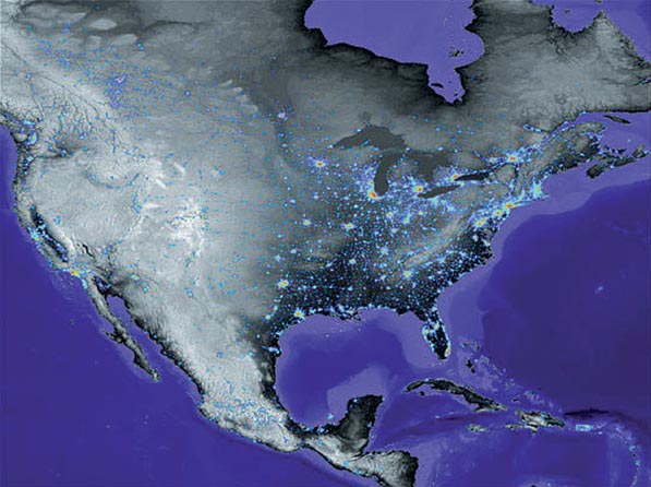 USA Population Density Elevation Map