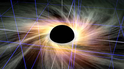 black-hole-projects-gravitational-plane-from-center-of-galaxy