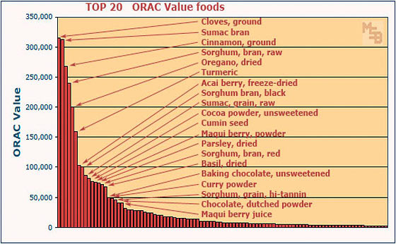 ORAC Value List – Top 100 Highest Antioxidant Spices, Herbs, Products