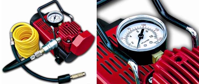 tire air pump with gauge