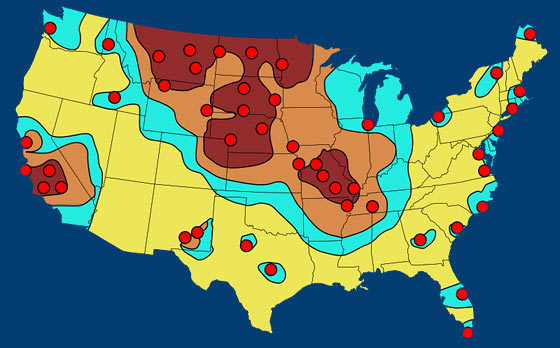 US Nuclear Target Map   Fema Nuclear Target Map 