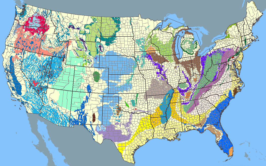 Us Water Table Map United States Aquifer Locations