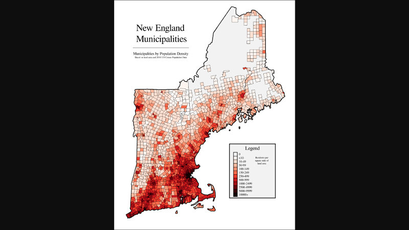 Population Density Maps of New England