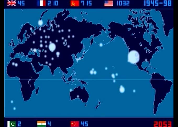 Time Lapse Of All Nuclear Explosions Since 1945
