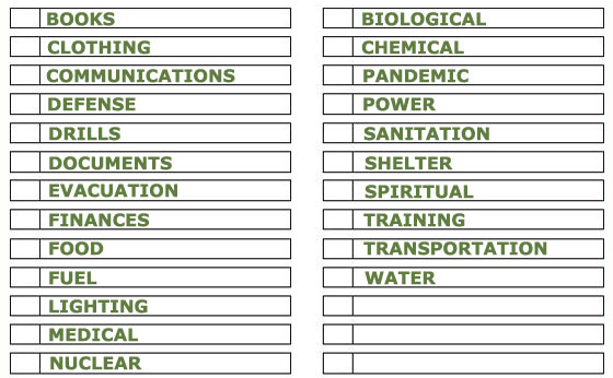 LDS Preparedness Survey Checklist