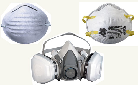 Dust mask, N95 mask, or Respirator mask