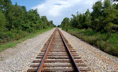 Walk along railroad tracks