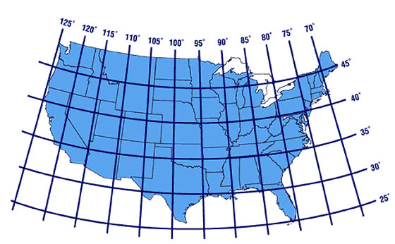 United States Political Map With Longitude And Latitude   United States Latitude Longitude 