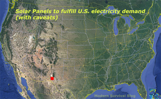 Amazing Map: Total Solar Panels To Power The United States