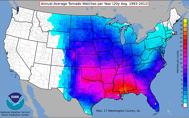 map-of-average-number-tornado-watches-per-year