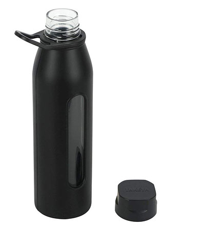 Glass water bottle for drinking water