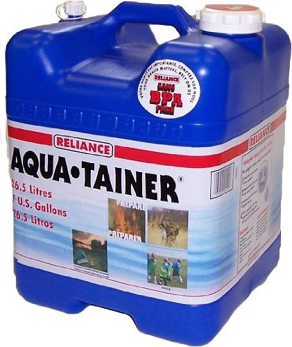 5-Gallon Stackable Water Container kit (100 Total Gallons), 20 Pack, Blue,  BPA Free, High Density Polyetholene (HDPE) w/Built In Handle w/(2) Bottles