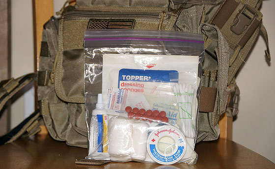 A Ziploc Bag First Aid Kit