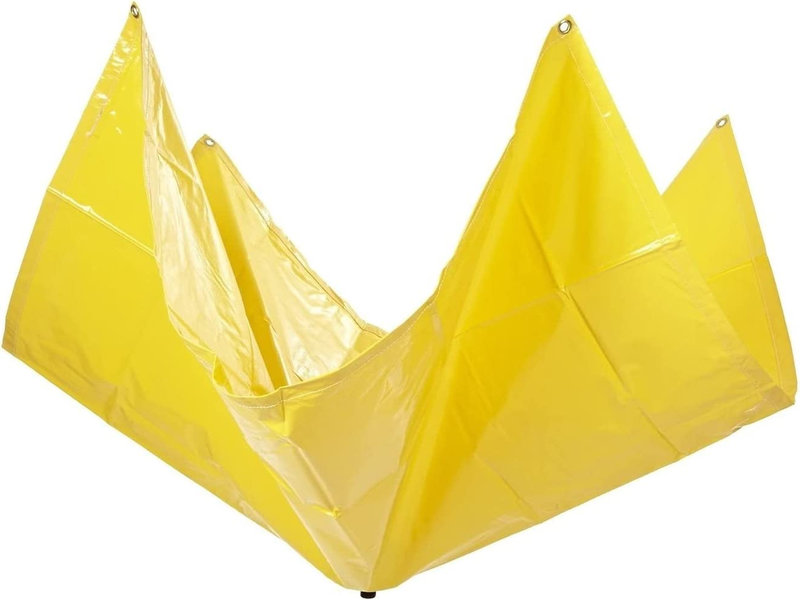 Rainwater collection tarp with garden hose attachment