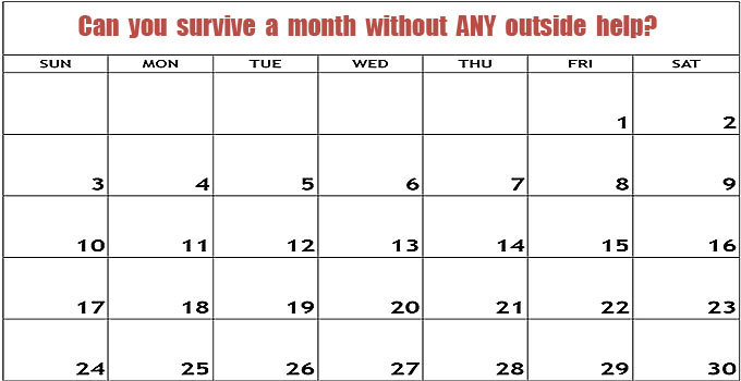 Can You Survive A Month Without Any Outside Help?