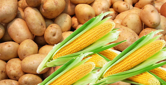 potatoes and corn