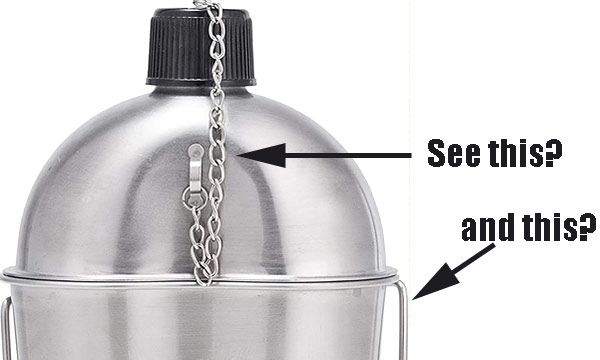 Stainless Steel Wide Mouth Nesting Canteen Flask, Single Wall