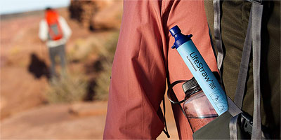Lifestraw in backpack