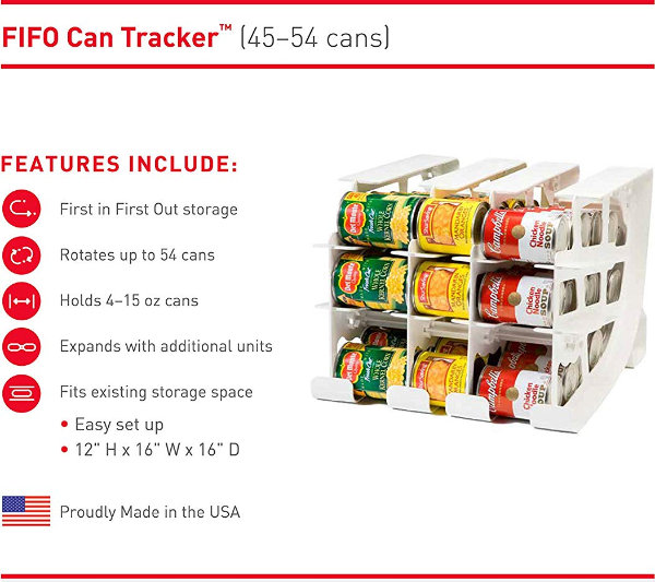 Fifo Can Tracker 54 Capacity Can Organizer