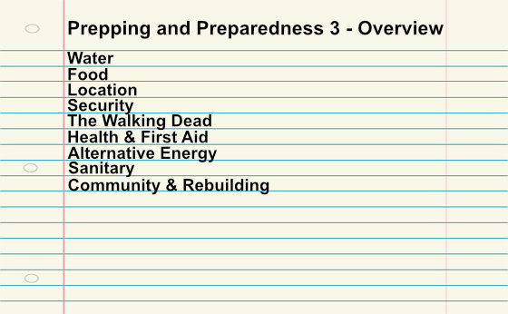 Prepping & Preparedness 3 – Overview