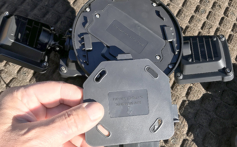 Mounting plate for solar motion security light