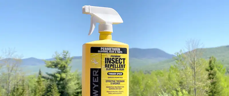 Permethrin spray for ticks. Use on clothes.