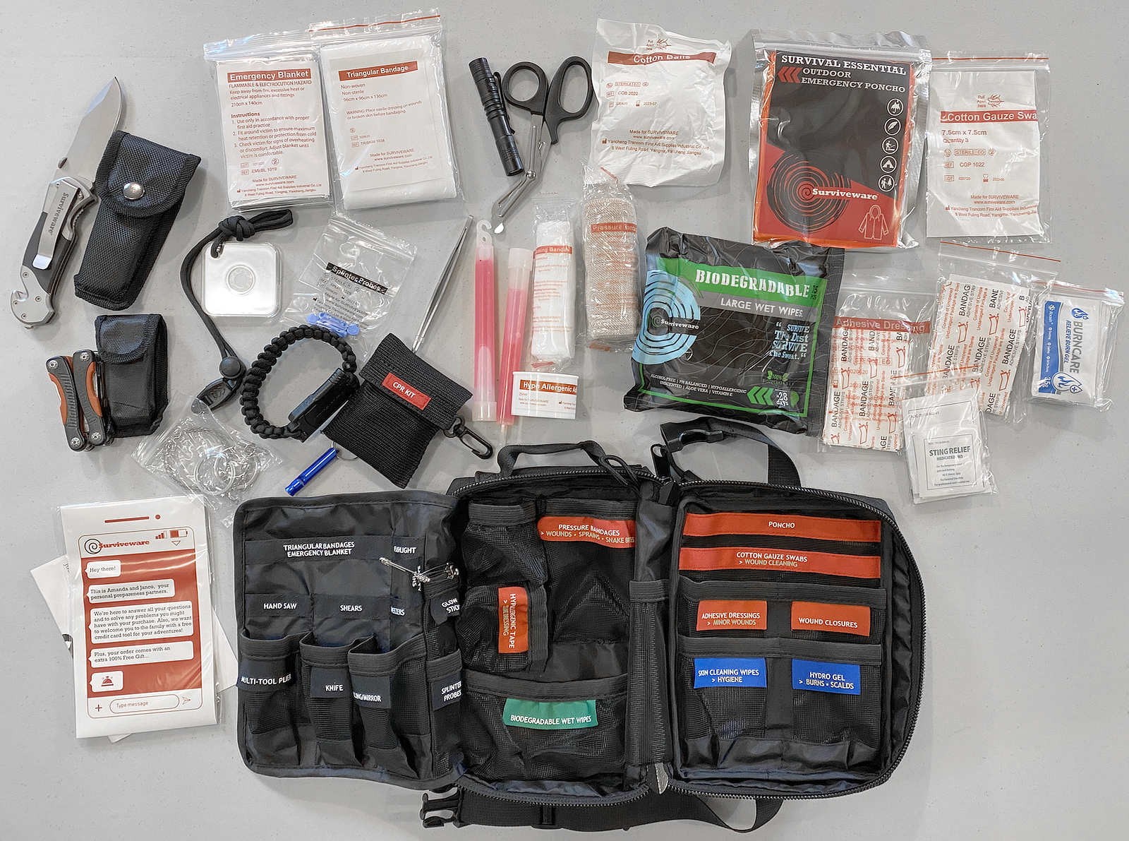 Surviveware Survival First Aid Kit Black