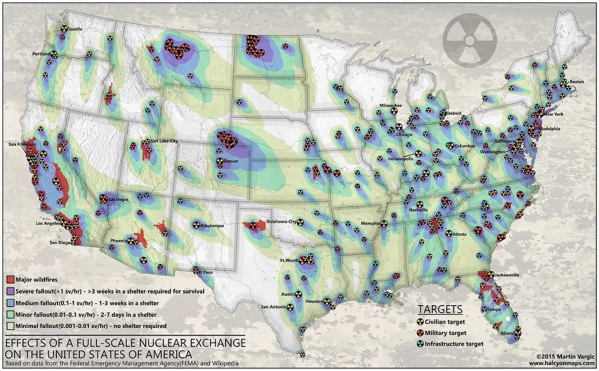 Effects Of Full Scale Nuclear Exchange On United States 