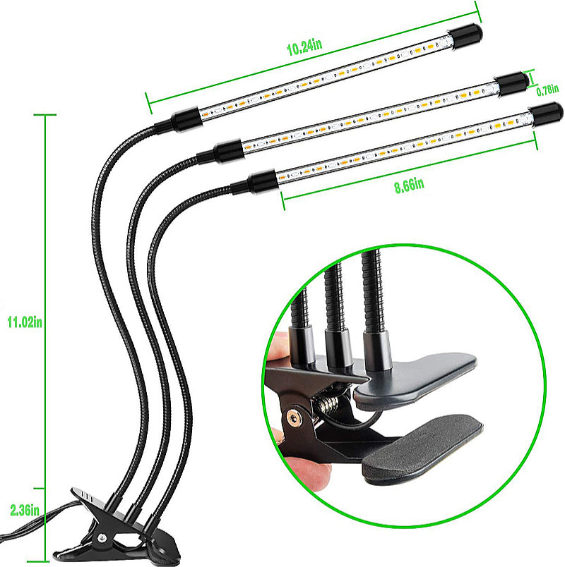 Full Spectrum Grow Light with Adjustable Gooseneck