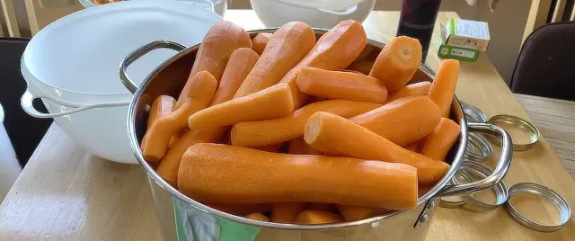 container of peeled carrots