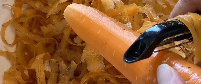 peeling carrots with oxo grip vegetable peeler