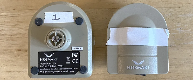 tape placed over motion sensor to disable it