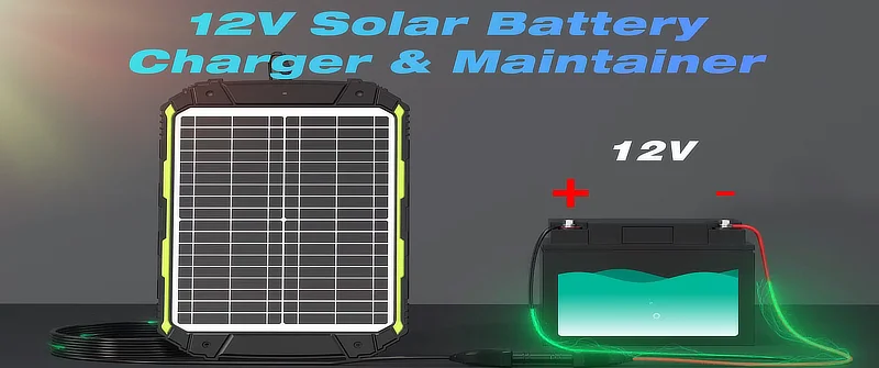 12-volt solar powered battery charger maintainer