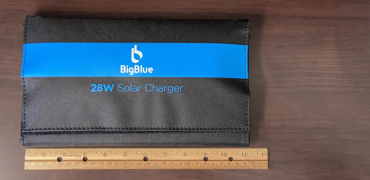 BigBlue-28W folded  solar panel dimensions