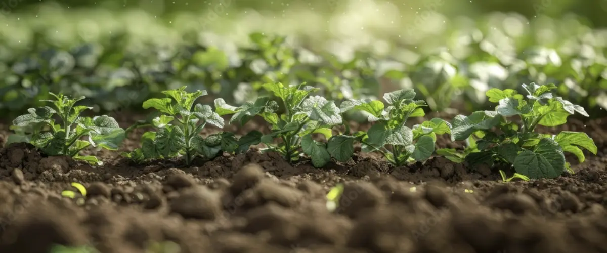 young potato plants